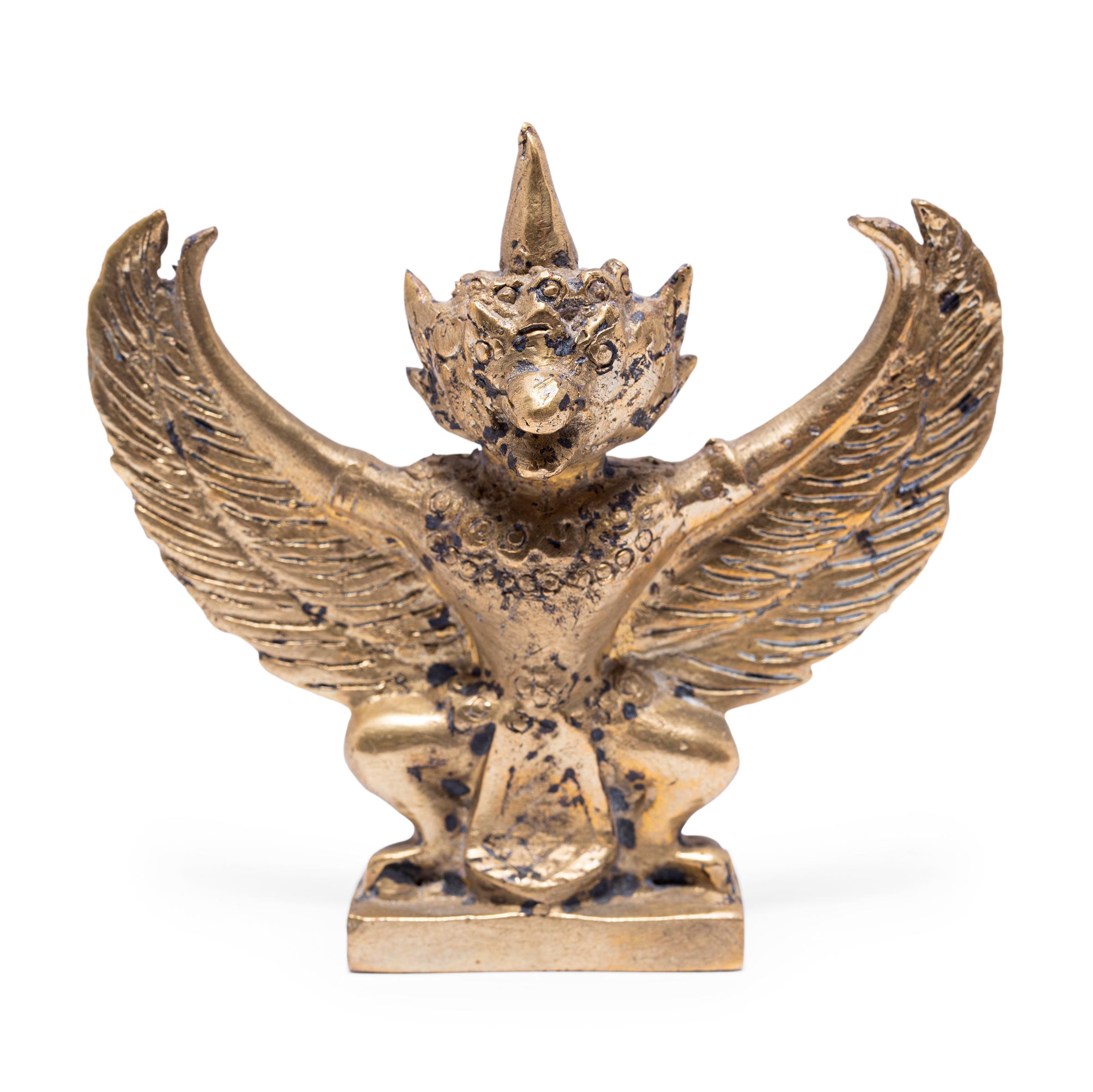 Cast Petite Bronze Garuda Figurine For Sale