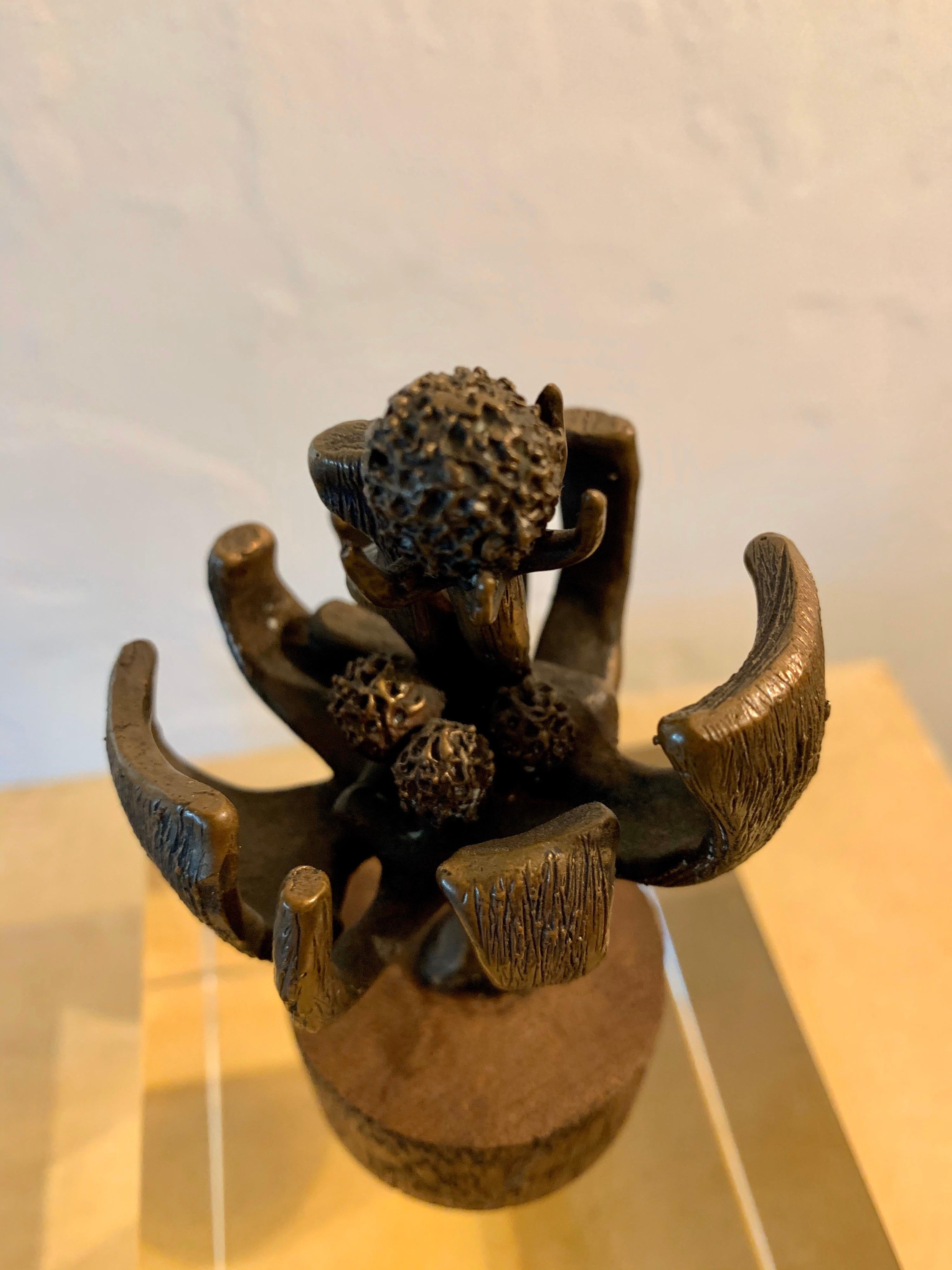 European Petite Bronze Organic Floral Sculpture