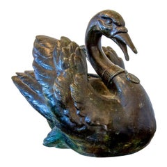 Petite Bronze Swan Fountain