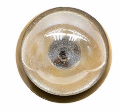 Einbaubeleuchtung aus Bronze-Metall-Luftblasenglas, Österreich, 1980er Jahre