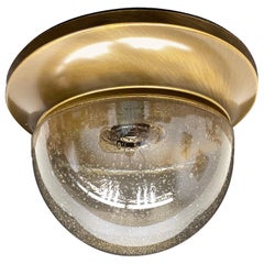 Petite Bronzed Metal Air Bubble Glass Flush Mount, Austria, 1980s