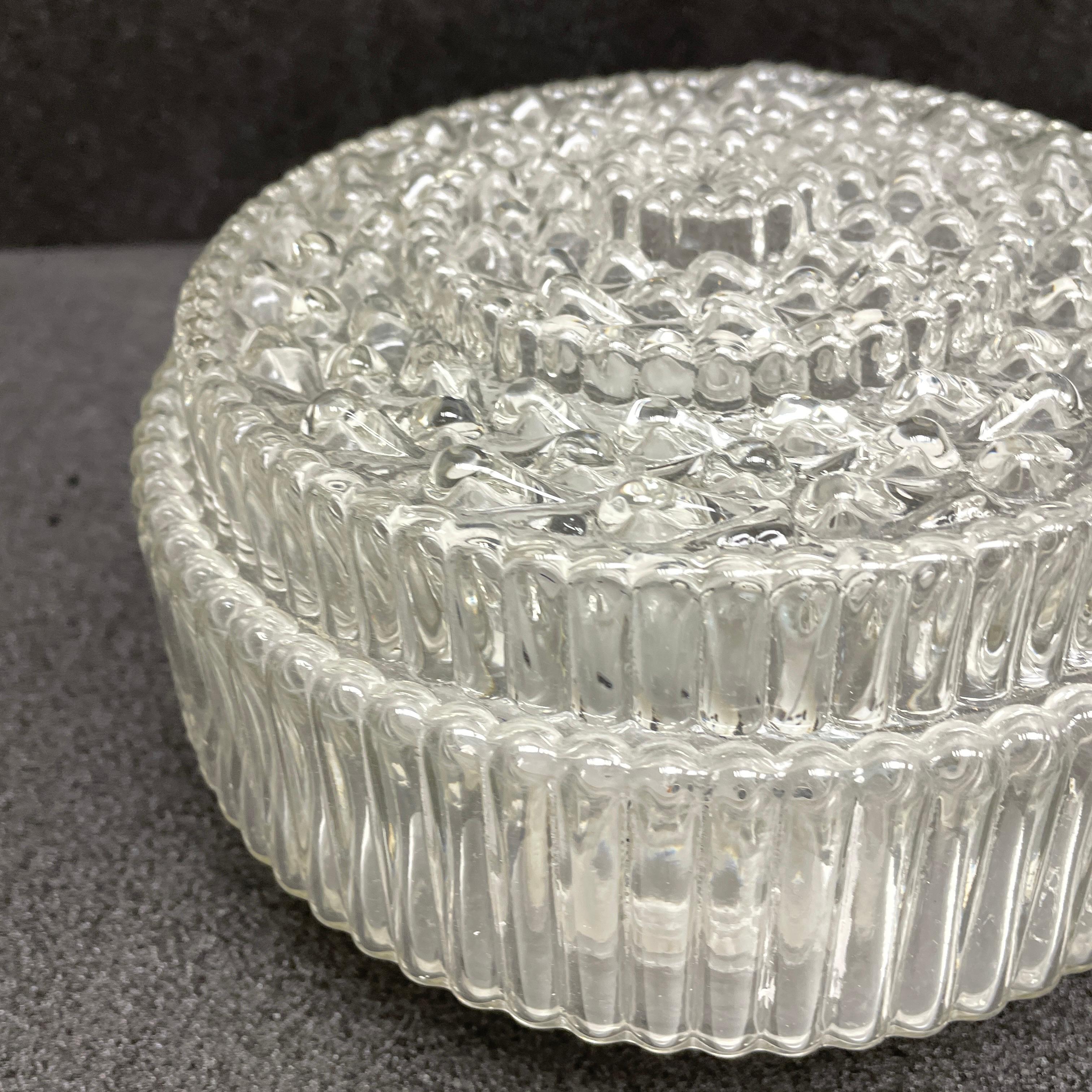 Allemand Petite suspension en verre bullé de Hustadt Leuchten, Allemagne, années 1960 en vente