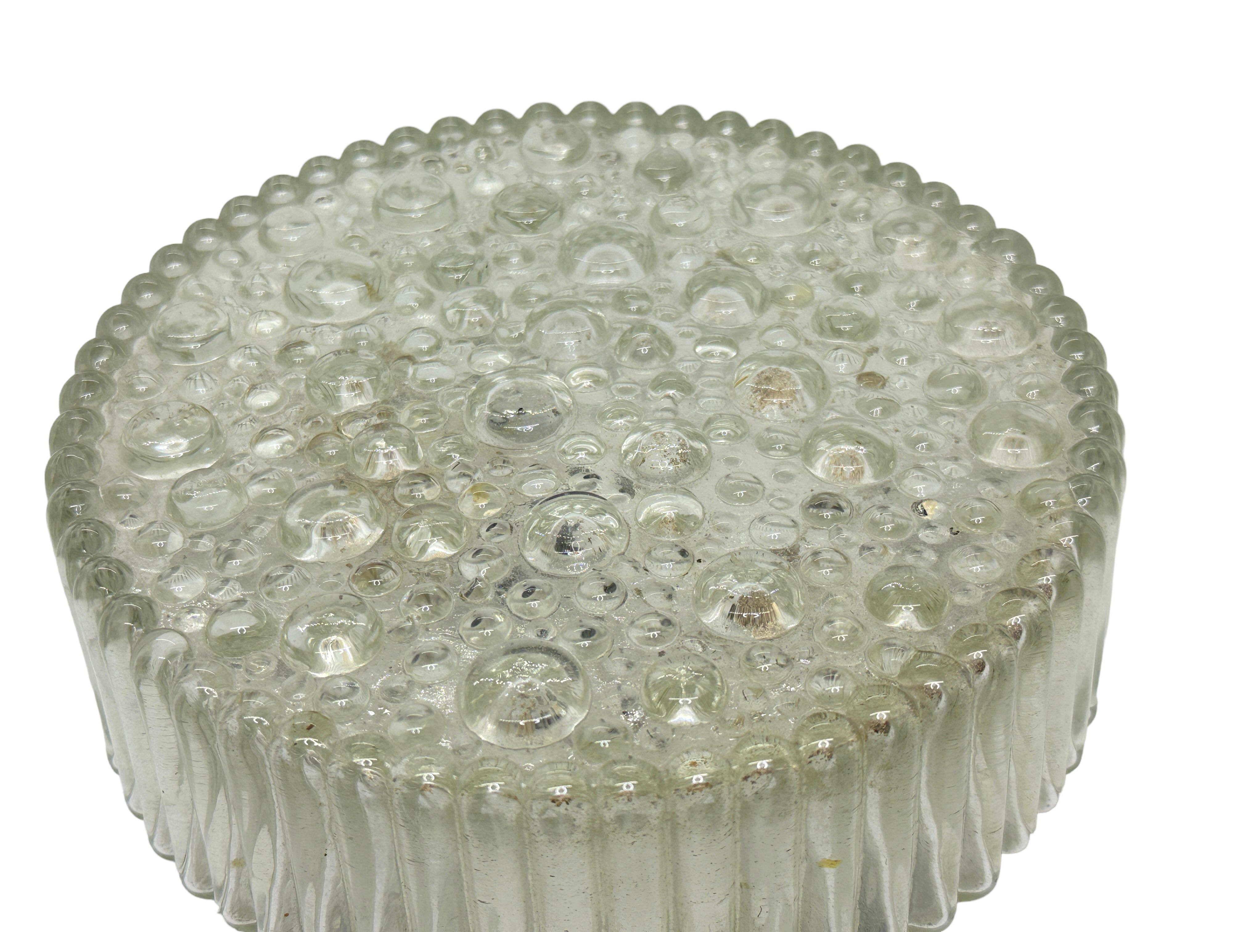 Petite Bubble Glass Flush Mount by Hustadt Leuchten Vintage German 1960s In Good Condition For Sale In Nuernberg, DE