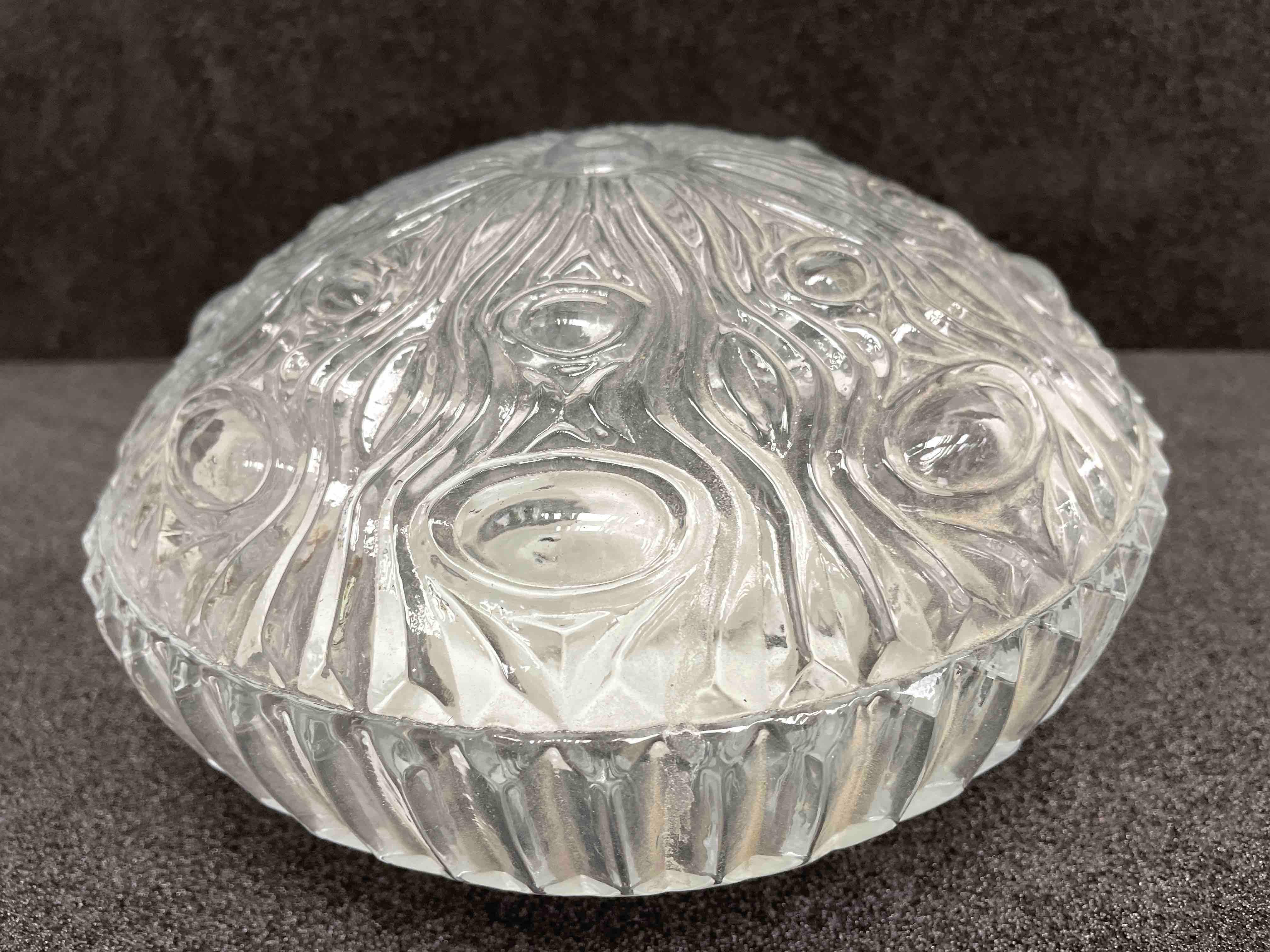 Petite suspension en verre bullé vintage allemande de Hustadt Leuchten, années 1960 Bon état - En vente à Nuernberg, DE