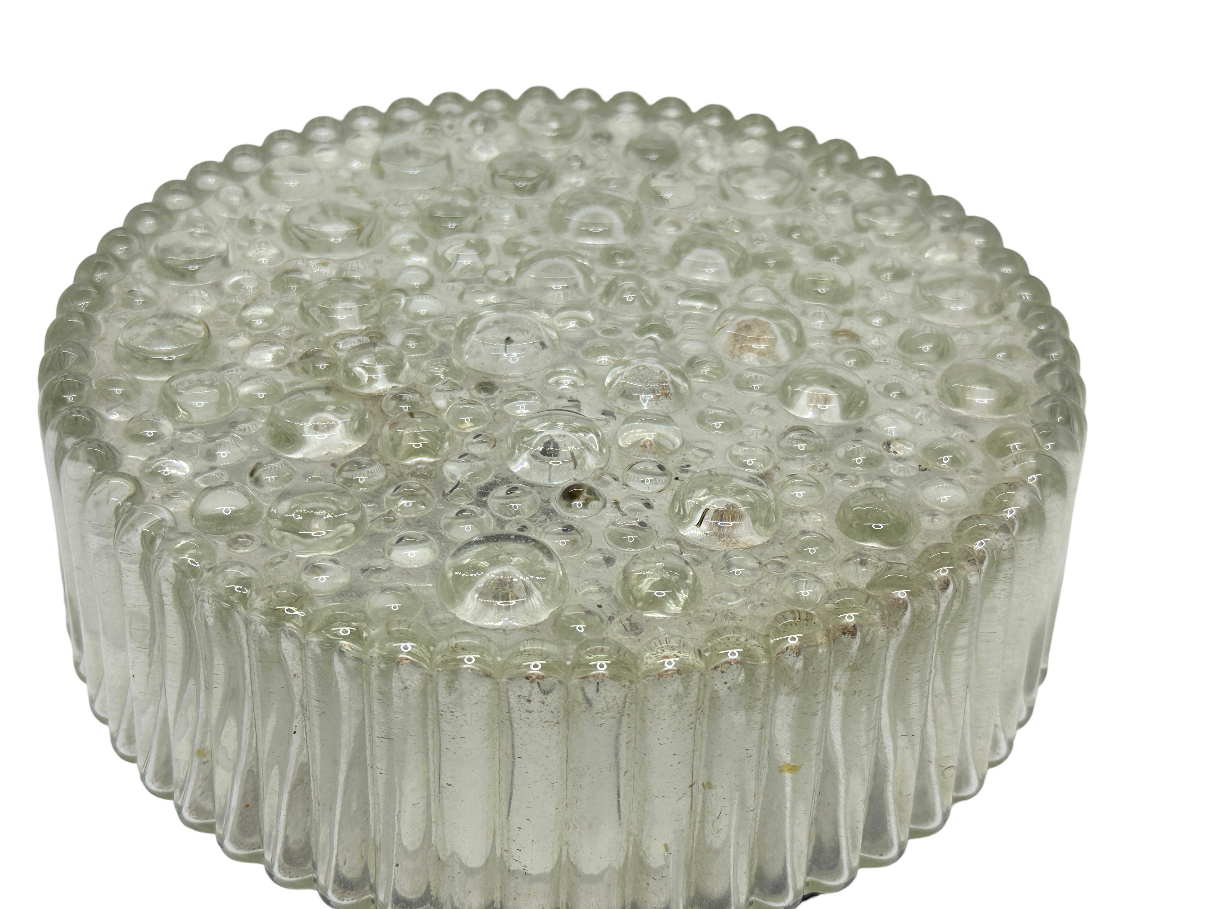 Mid-20th Century Petite Bubble Glass Flush Mount by Hustadt Leuchten Vintage German 1960s For Sale