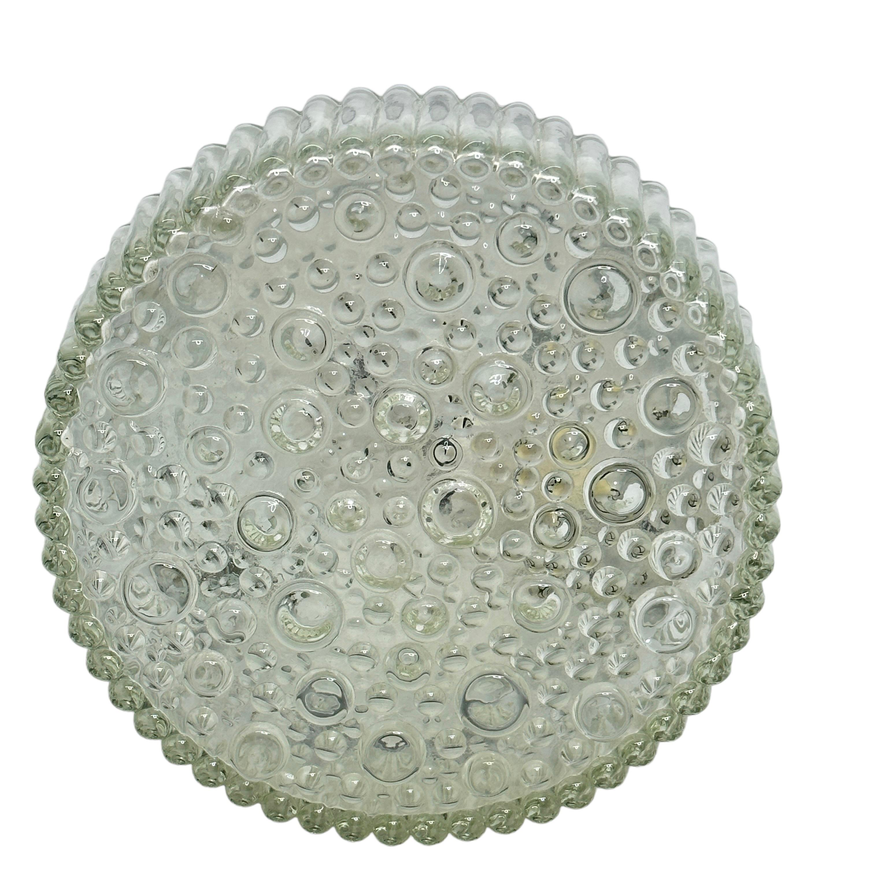 Petite Bubble Glass Flush Mount by Hustadt Leuchten Vintage German 1960s For Sale 3
