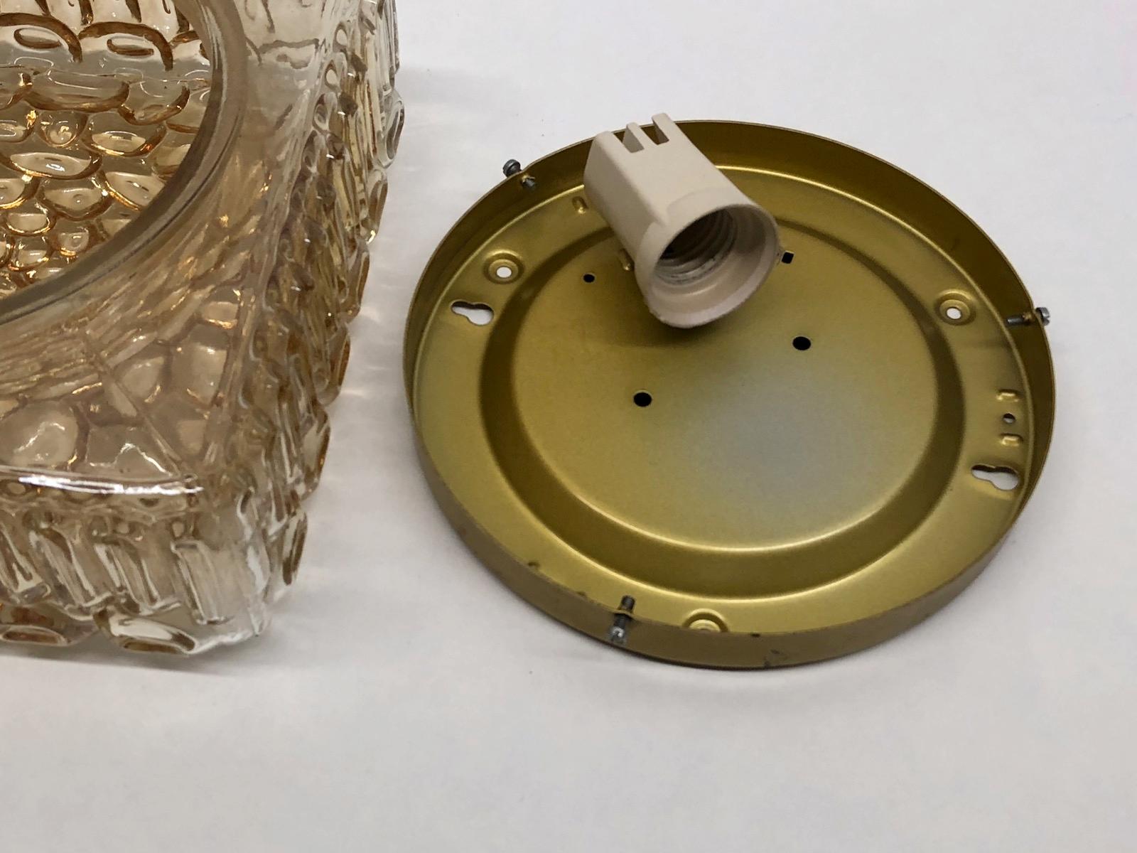 Petite Bubble Glass Pattern Flush Mount Ceiling Light, 1960s For Sale 1