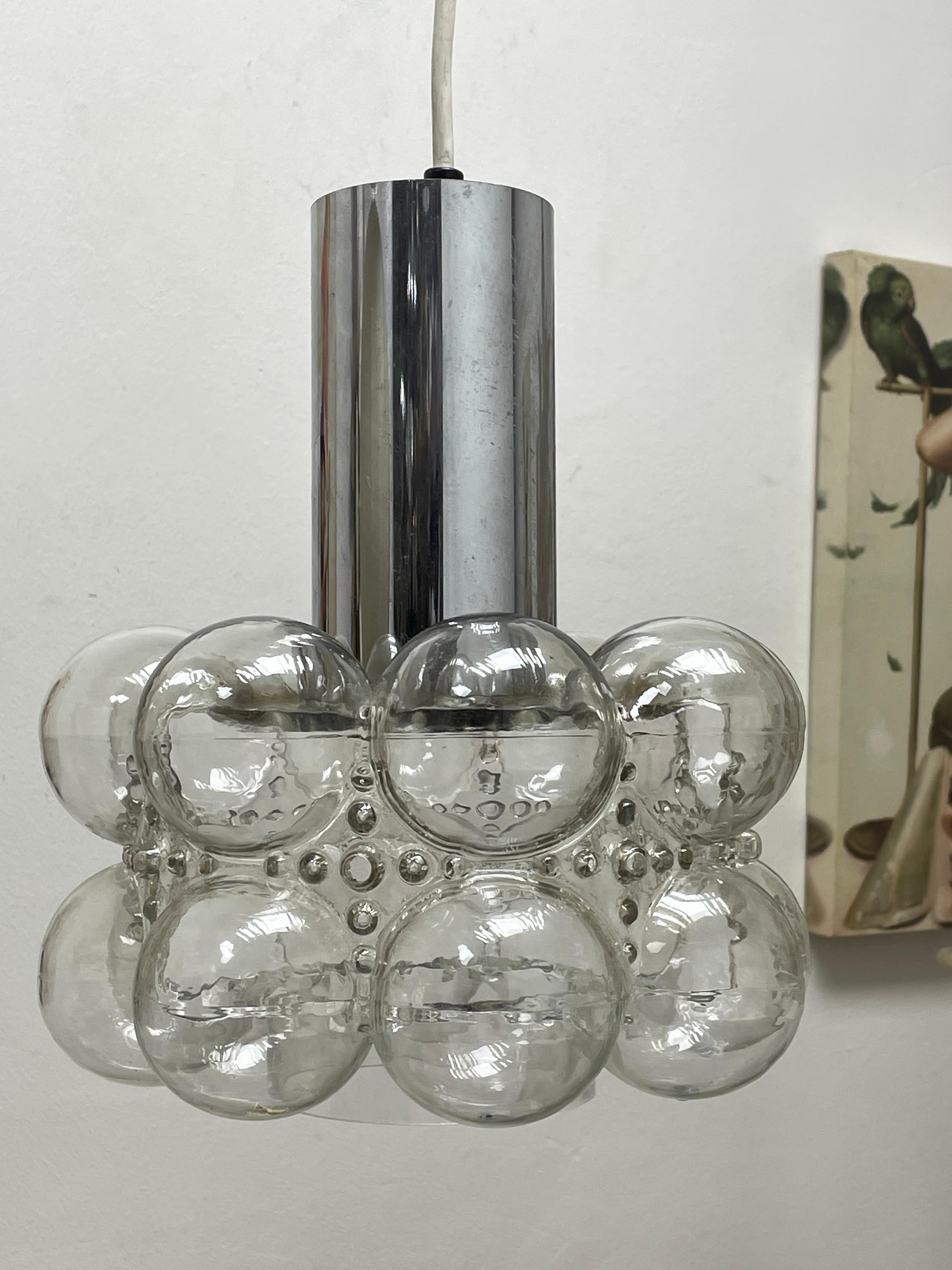 Mid-Century Modern Petite Bubble Glass Pendant by Helena Tynell, Limburg, Germany For Sale