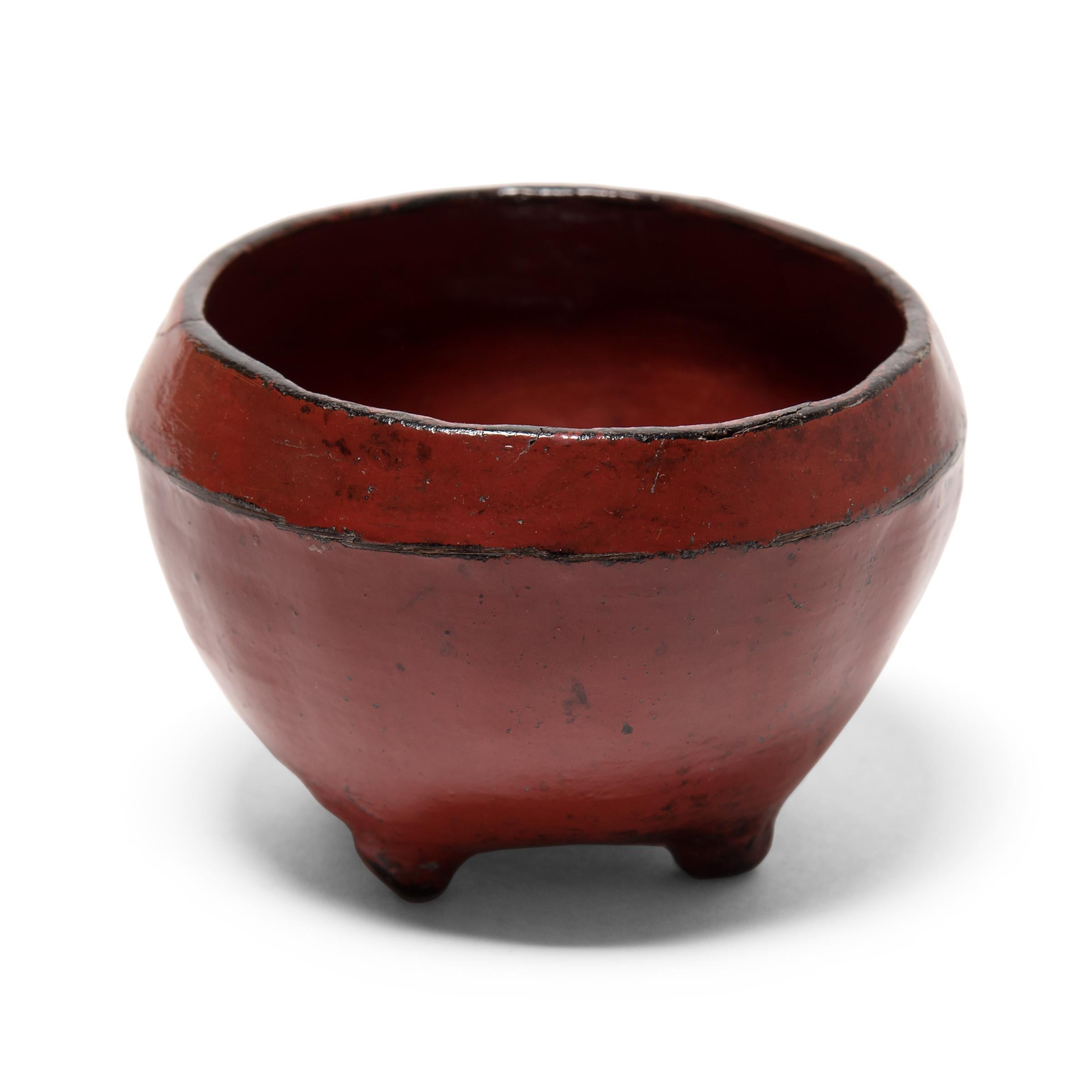 Lacquered Petite Burmese Red Lacquer Bowl