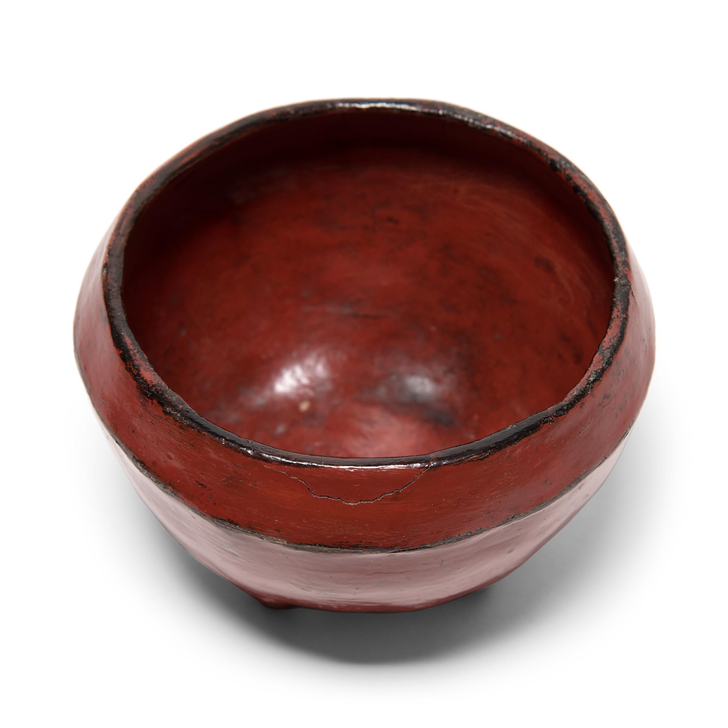 20th Century Petite Burmese Red Lacquer Bowl