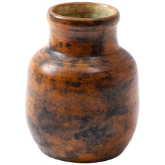 Petite Vessel in ceramica arancione bruciato francese di metà secolo 