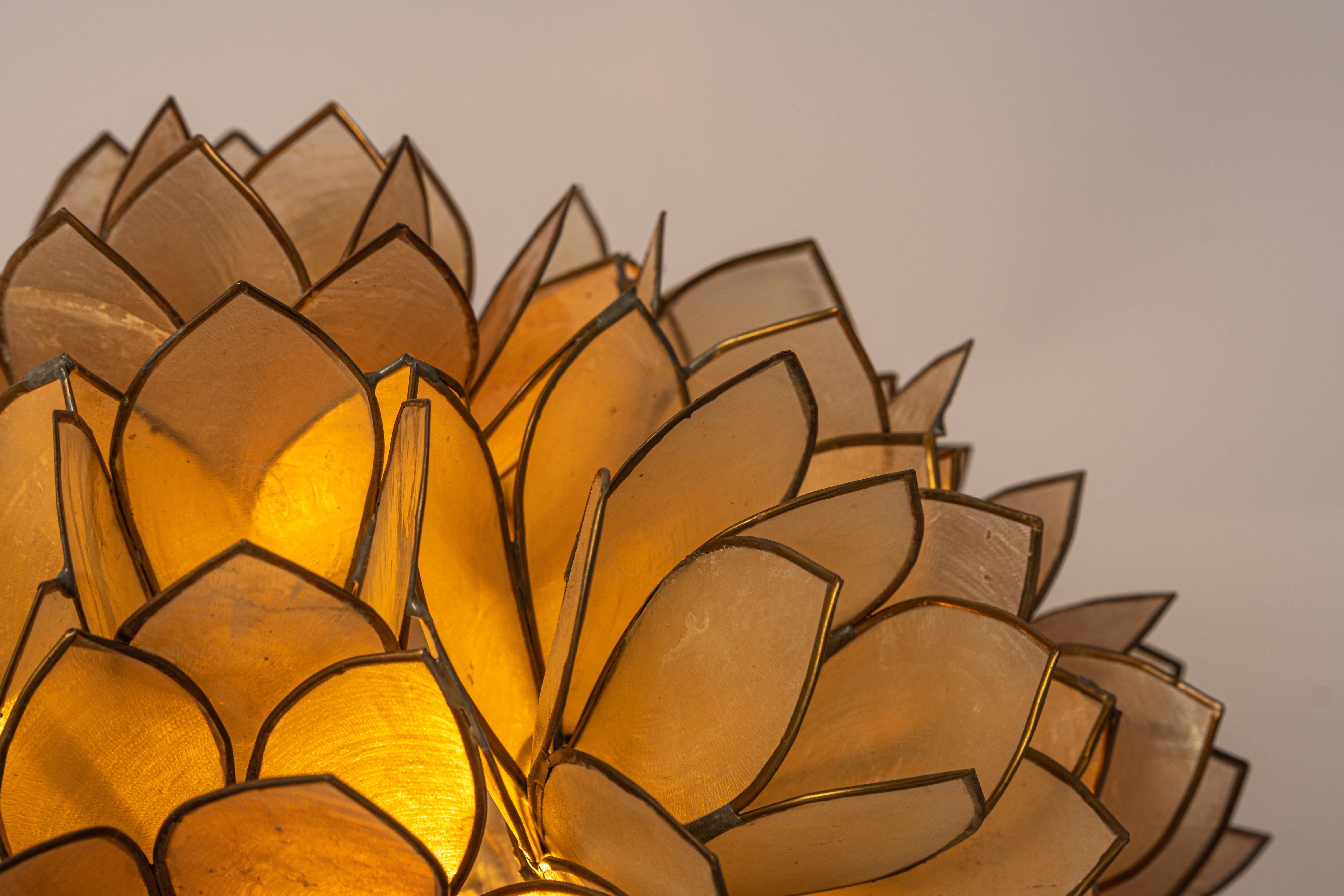 Petite Capiz Shell Lotus Ball Ceiling or Wall Light, Germany, 1960s 3