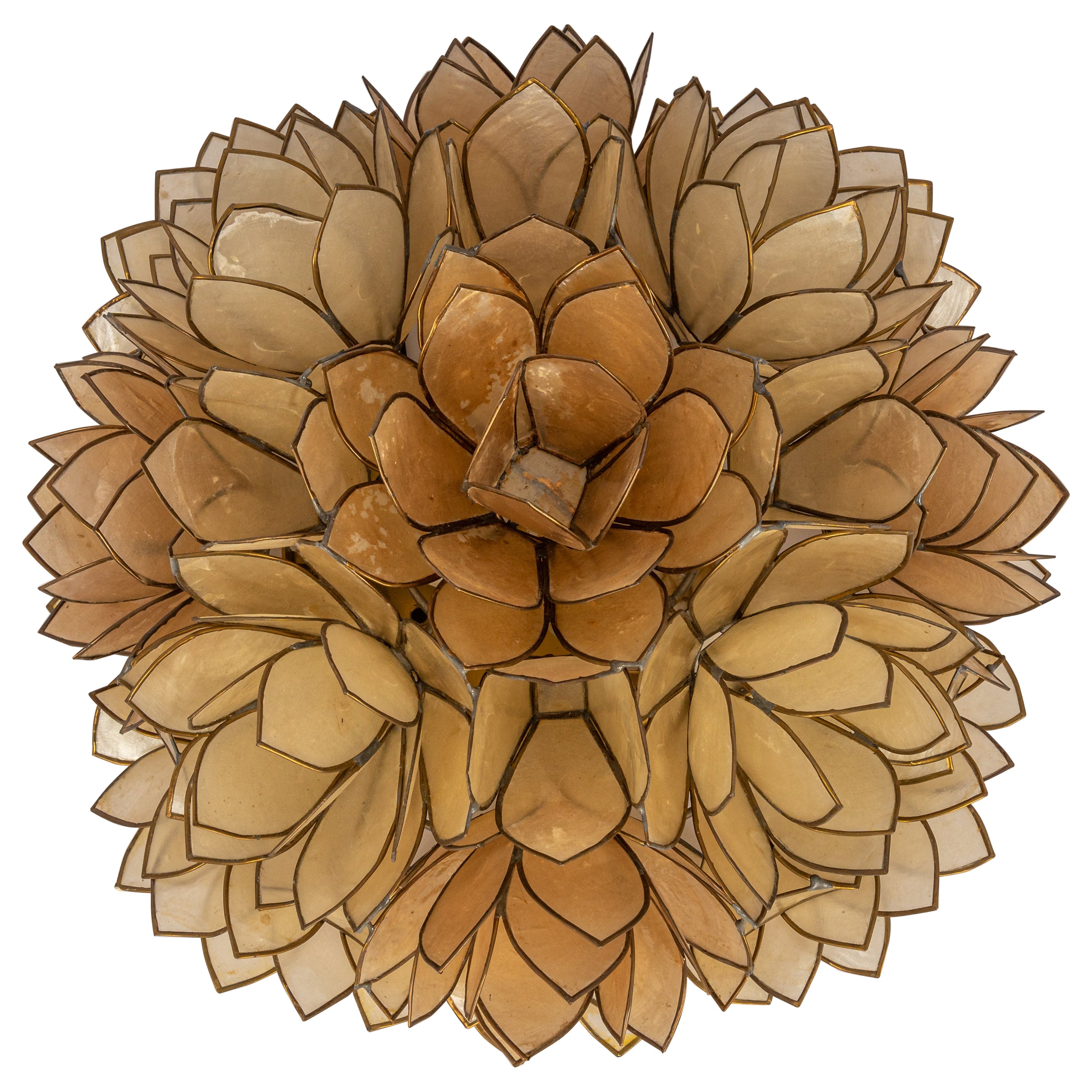 Petite Capiz Shell Lotus Ball Ceiling or Wall Light, Germany, 1960s