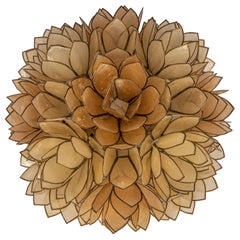 Petite Capiz Shell Lotus Ball Ceiling or Wall Light, Germany, 1960s