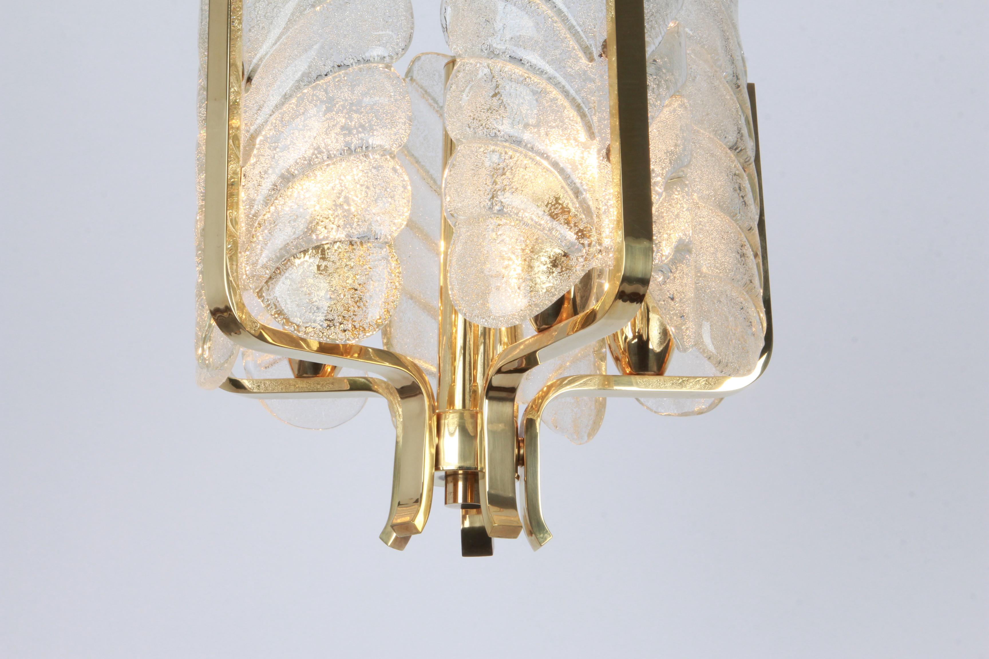 Mid-Century Modern Petite Carl Fagerlund for Orrefors Petite Chandelier Murano Glass Leaves, 1960s For Sale