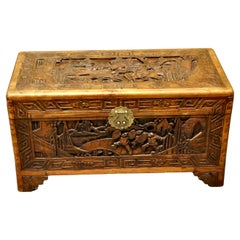 Petite Carved Camphor Wood Chest