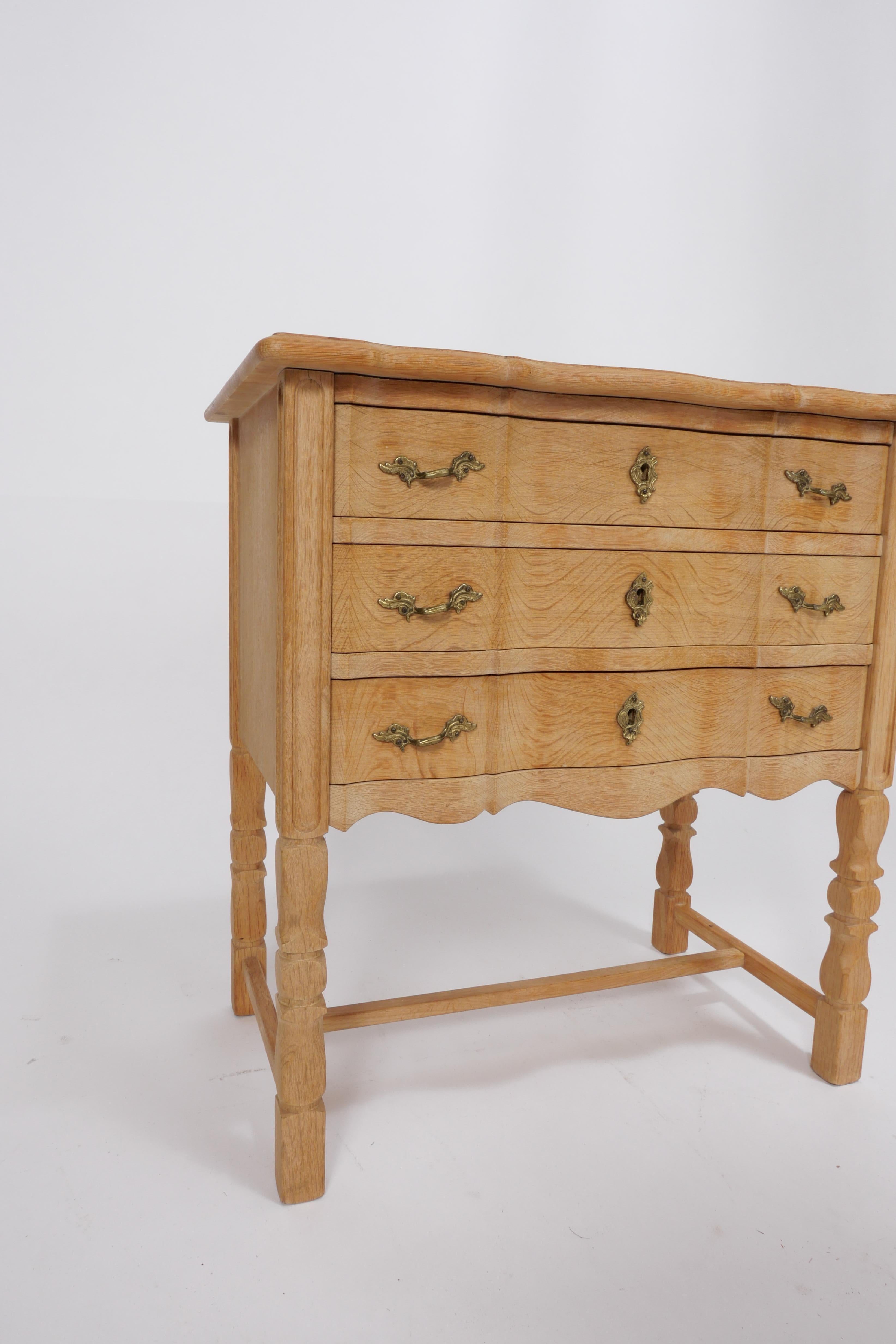 20th Century Petite Carved Oak Chest by Henry Kjaernulf