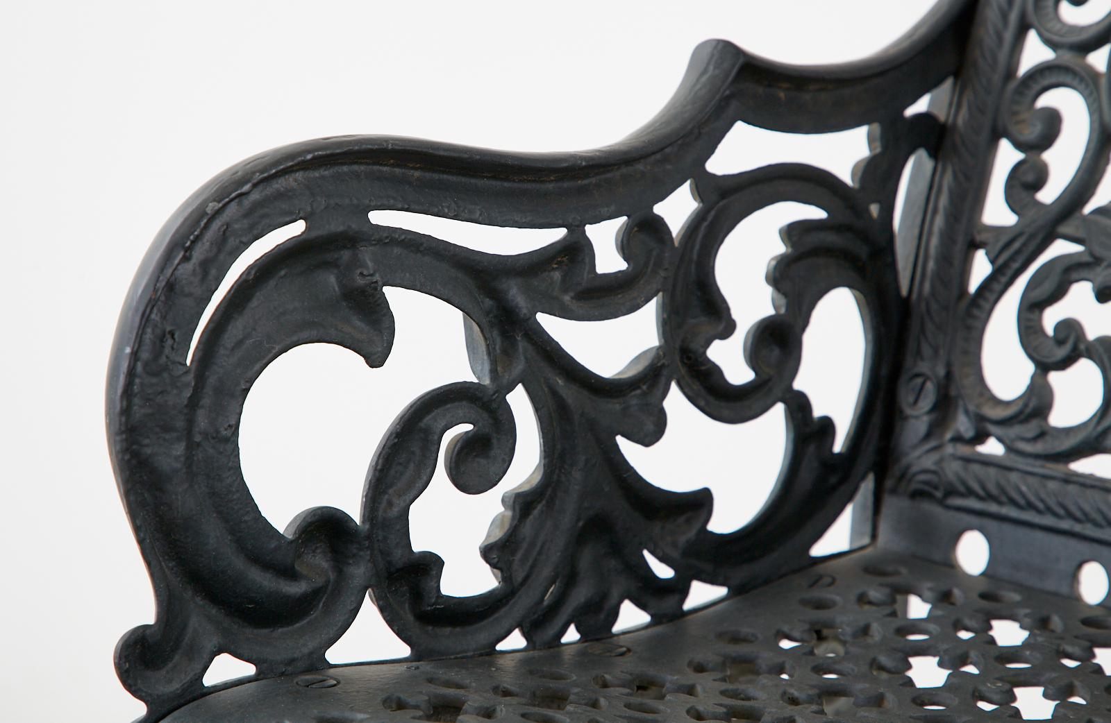 Petite Cast Iron Gothic Bench after Peter Timmes Son 8