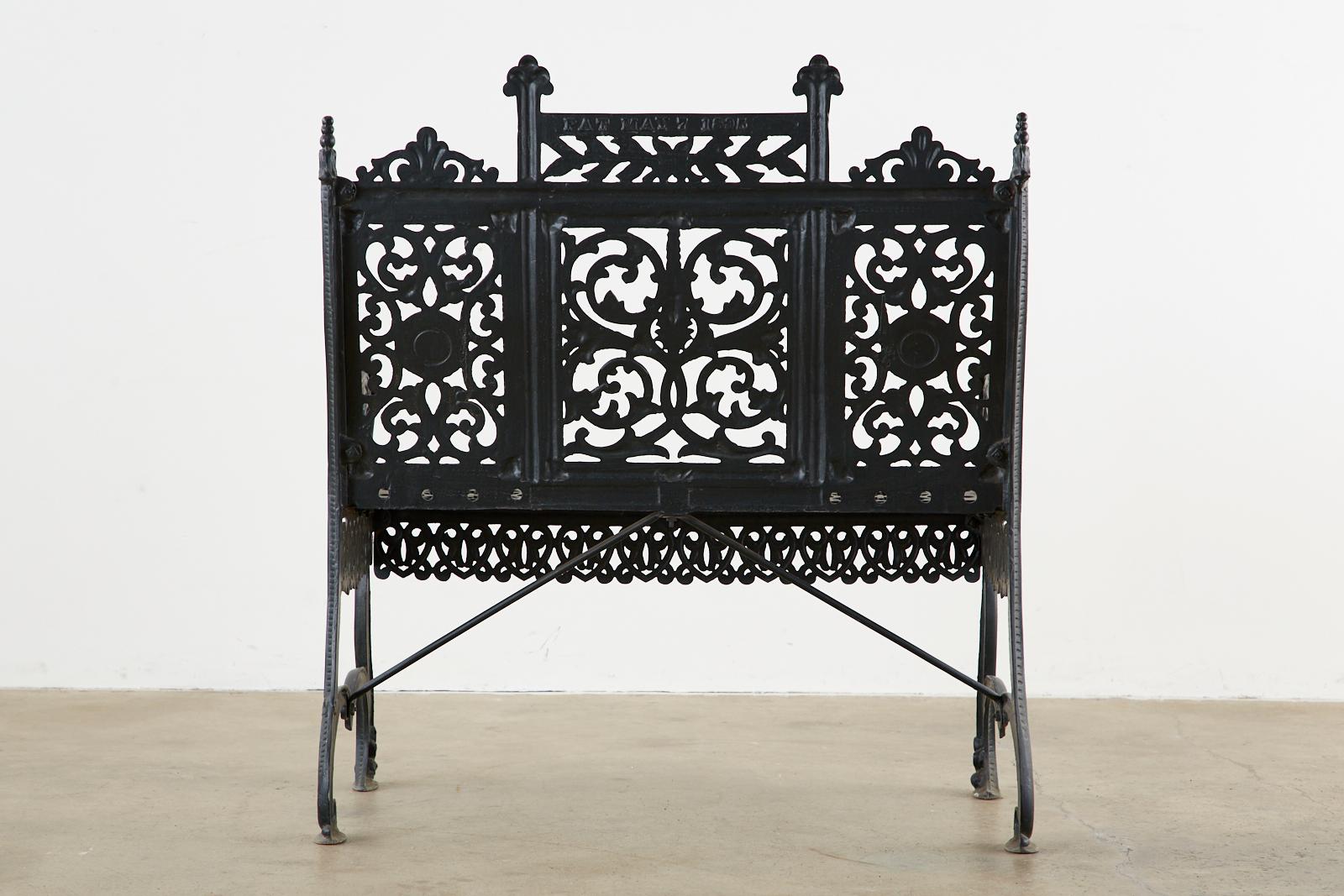 Petite Cast Iron Gothic Bench after Peter Timmes Son 11