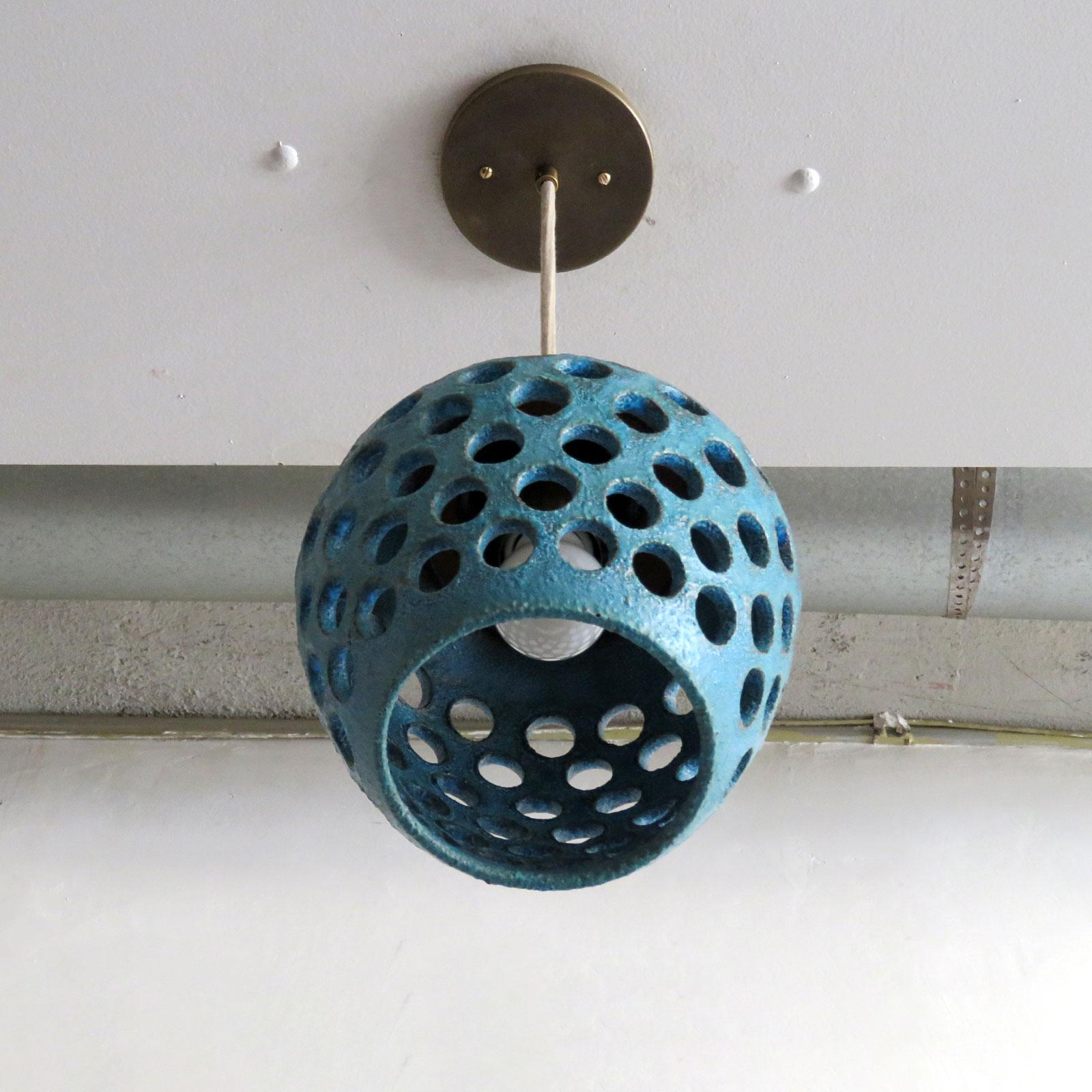 Organic Modern Petite Ceramic Pendant Light No.1202 by Heather Levine For Sale