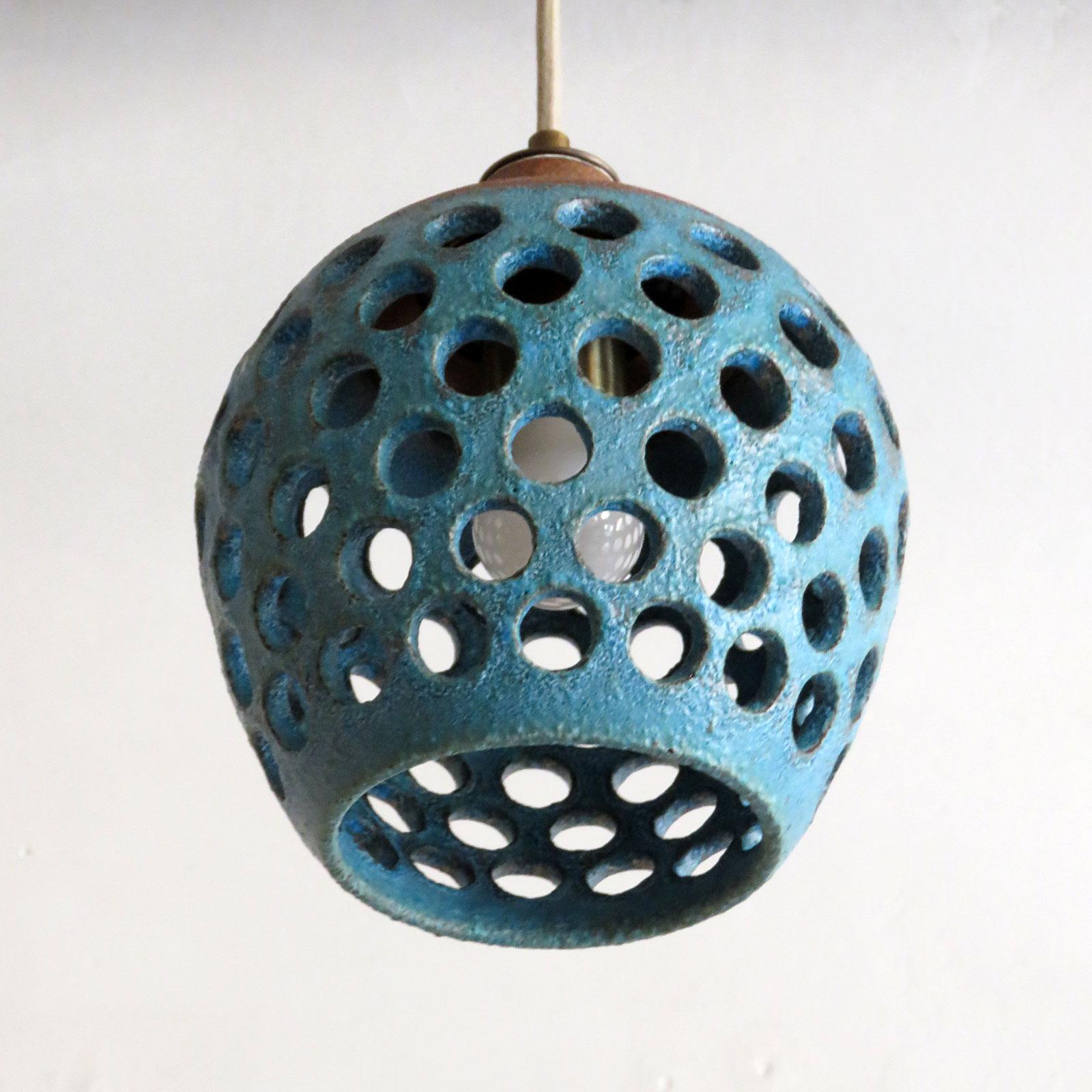 American Petite Ceramic Pendant Light No.1202 by Heather Levine For Sale