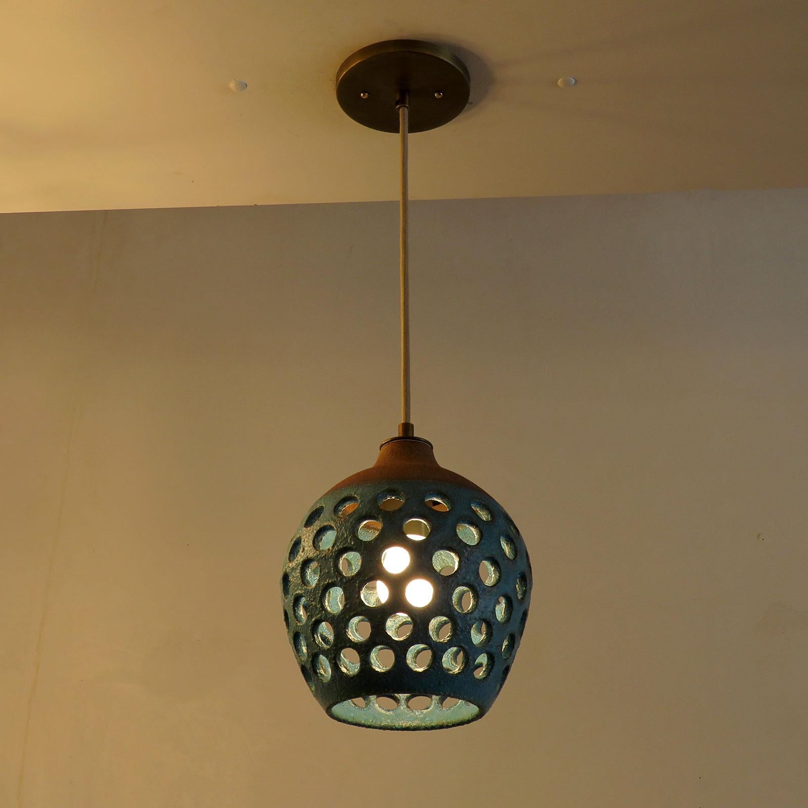 Petite Ceramic Pendant Light No.1202 by Heather Levine In New Condition For Sale In Los Angeles, CA