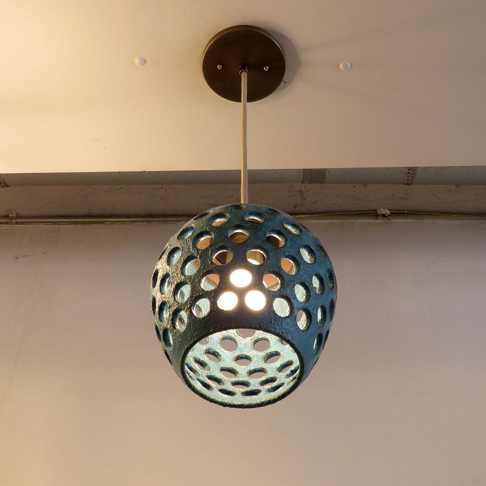 Contemporary Petite Ceramic Pendant Light No.1202 by Heather Levine For Sale