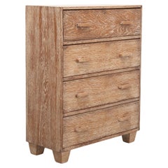 Petite commode en chêne cérusé, France, années 1940