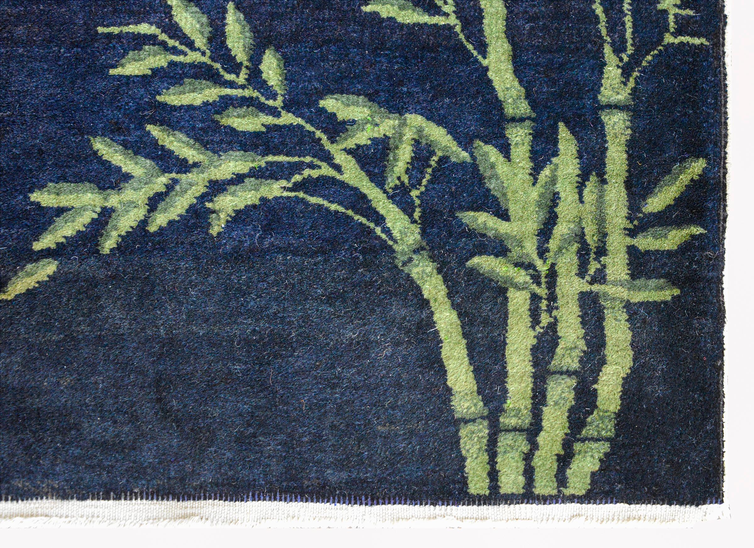 Chinesischer Art-Déco-Teppich im Vintage-Stil (Handgeknüpft) im Angebot
