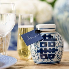 Petite Chinese Blue and White Double Happiness Jar