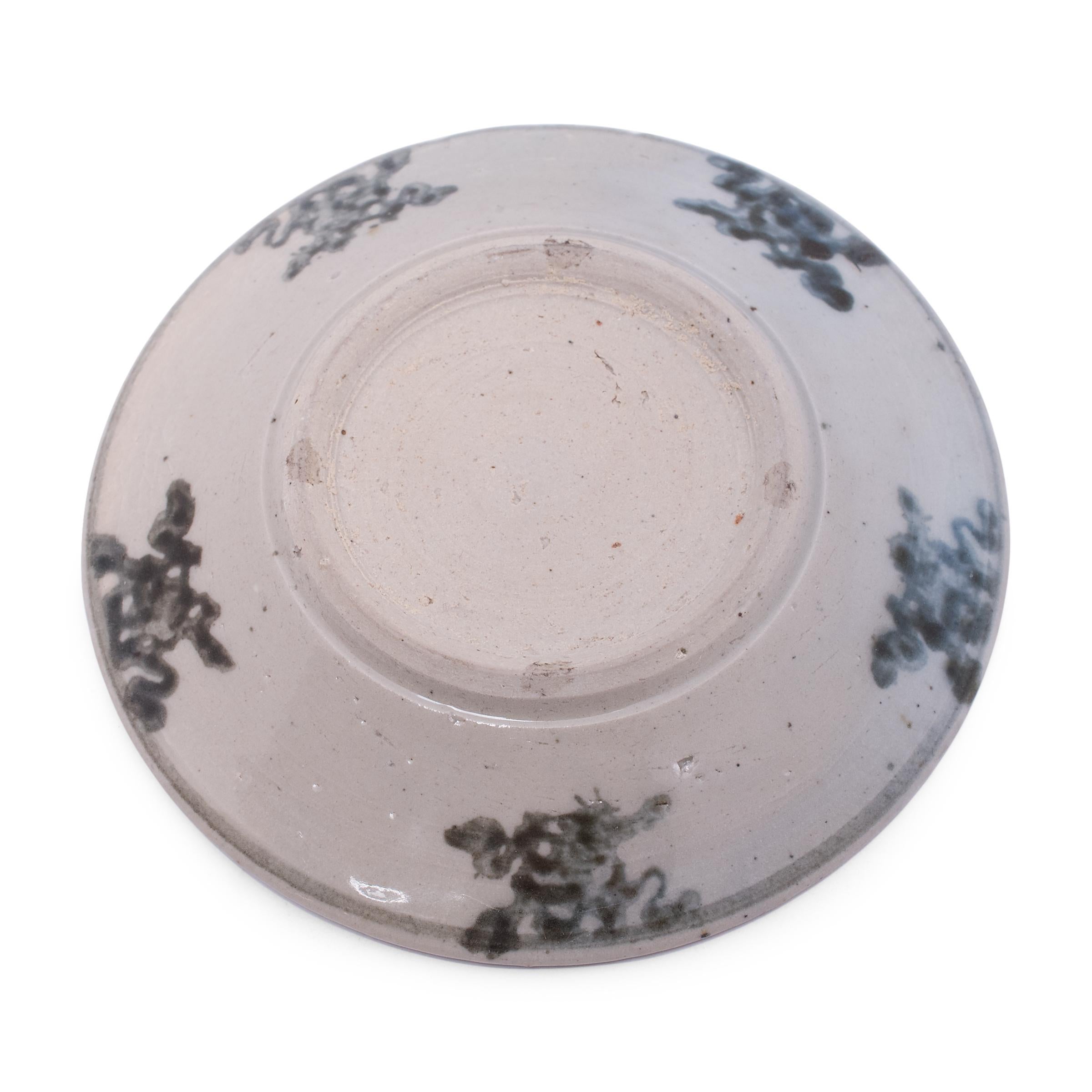 Glazed Petite Chinese Blue and White Plate, c. 1900