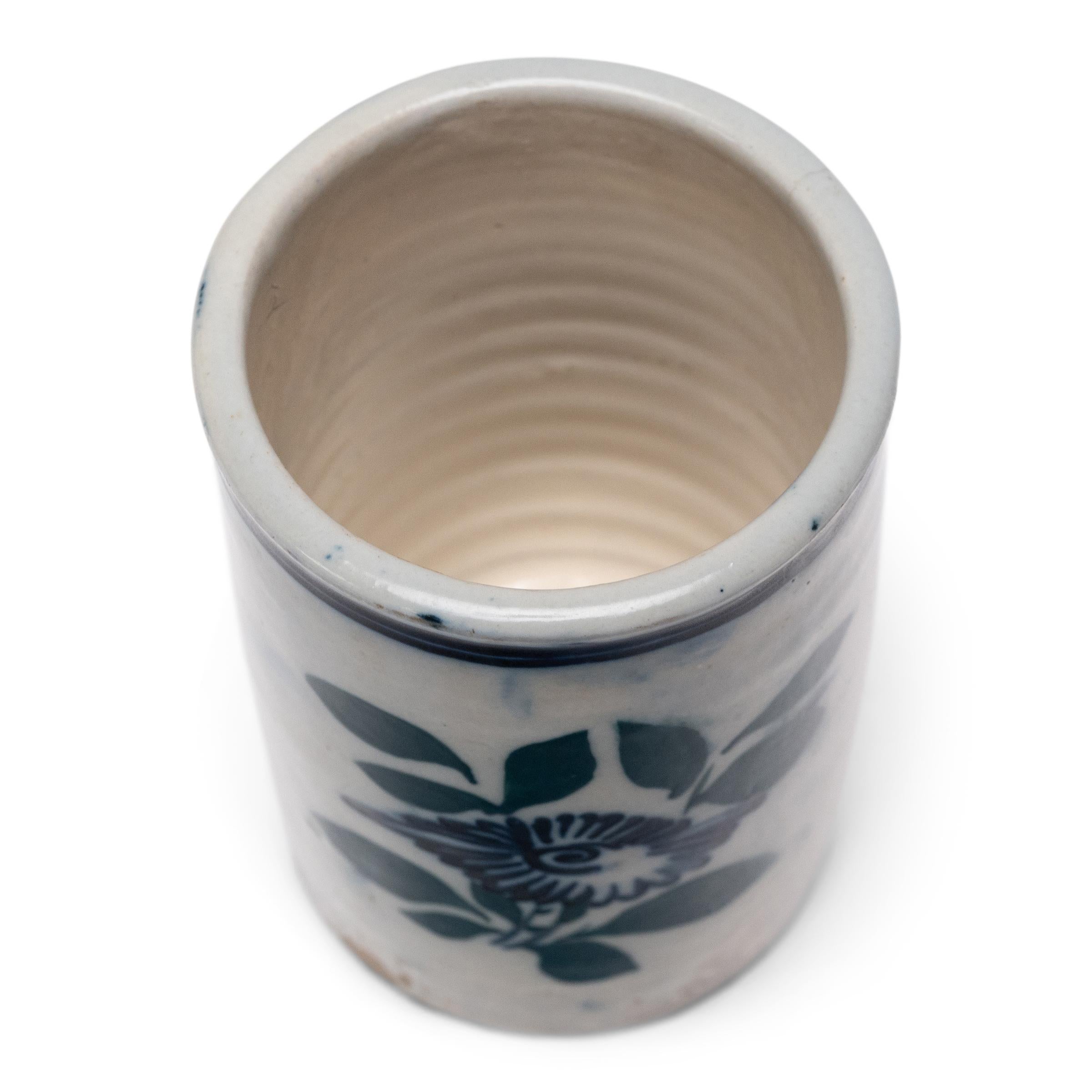 Qing Petite Chinese Blue & White Brush Pot, c. 1900