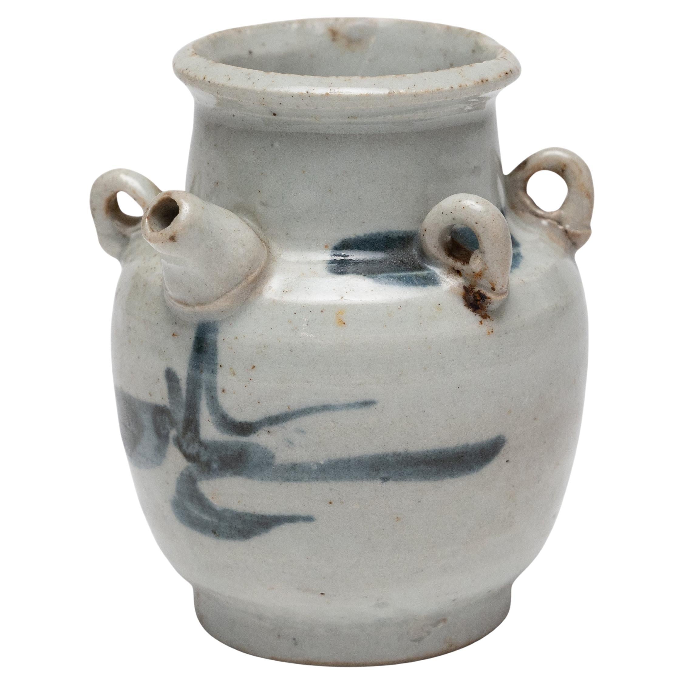 Petite Chinese Blue & White Ewer, c. 1900 For Sale