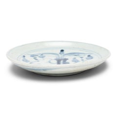Petite Chinese Blue & White Lotus Dish, c. 1900