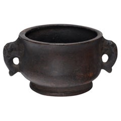 Petite Chinese Bronze Censer with Elephant Handles, c. 1700