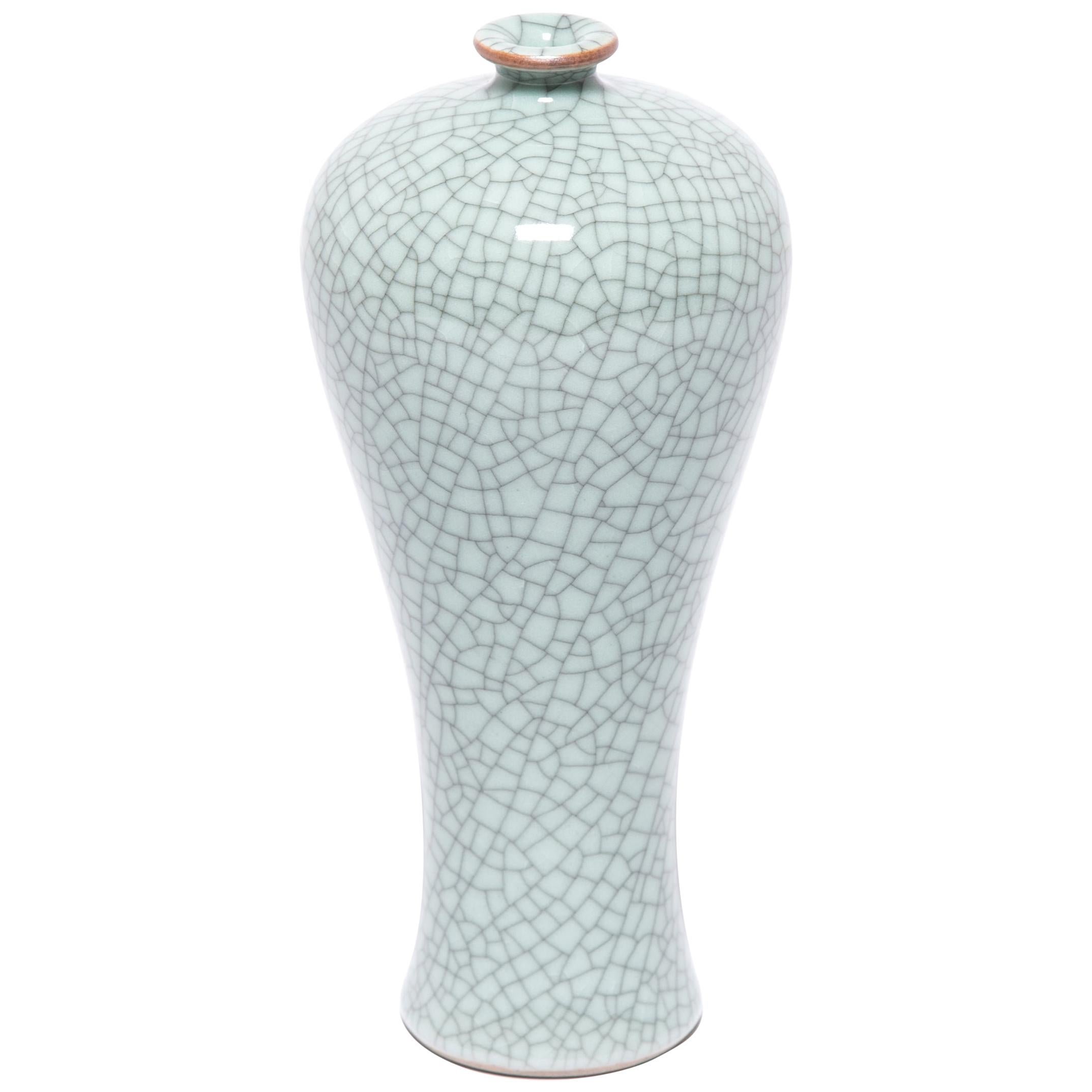 Petite Chinese Crackled Meiping Vase