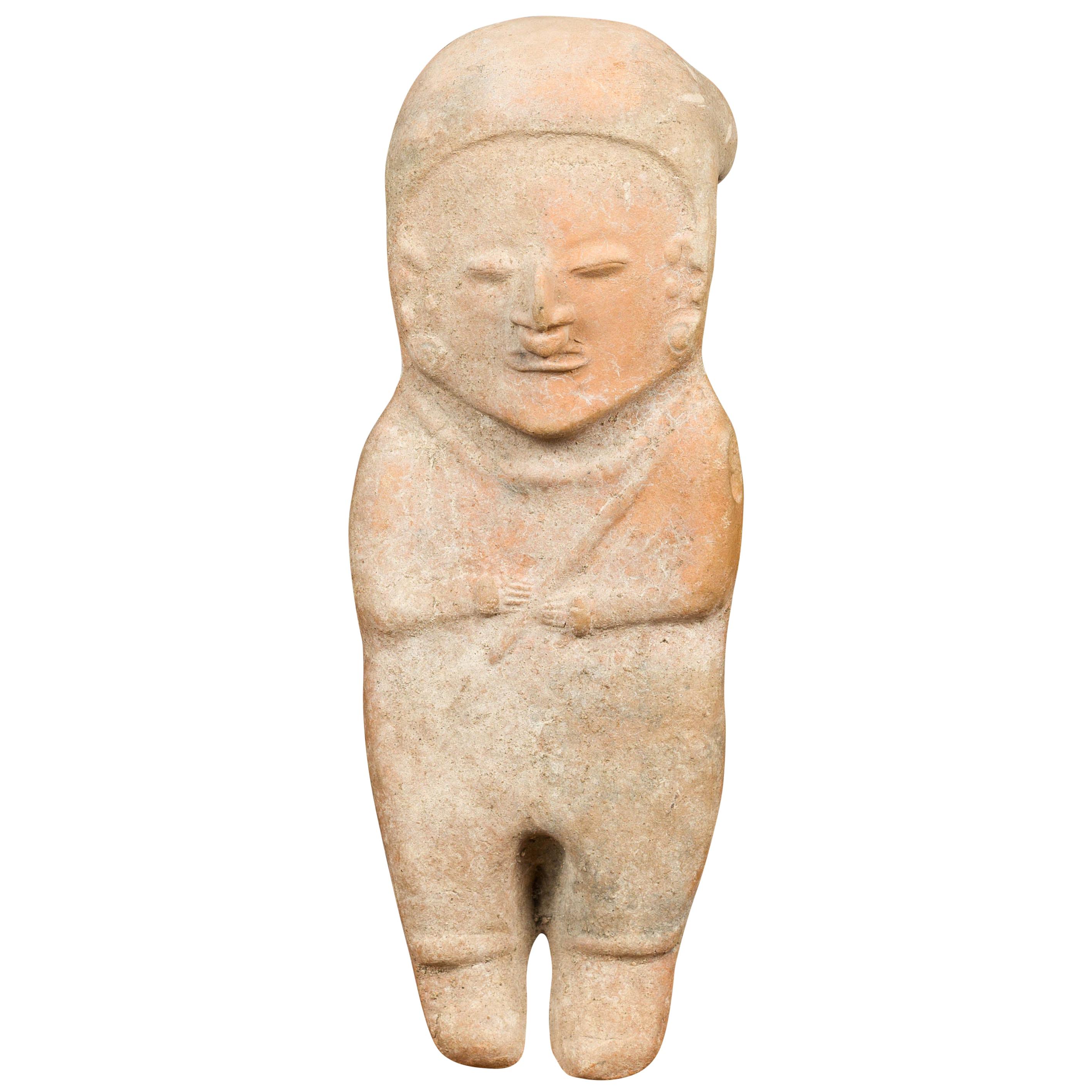 Petite figurine chinoise du début de la dynastie Qing en sable rouge du 17ème siècle
