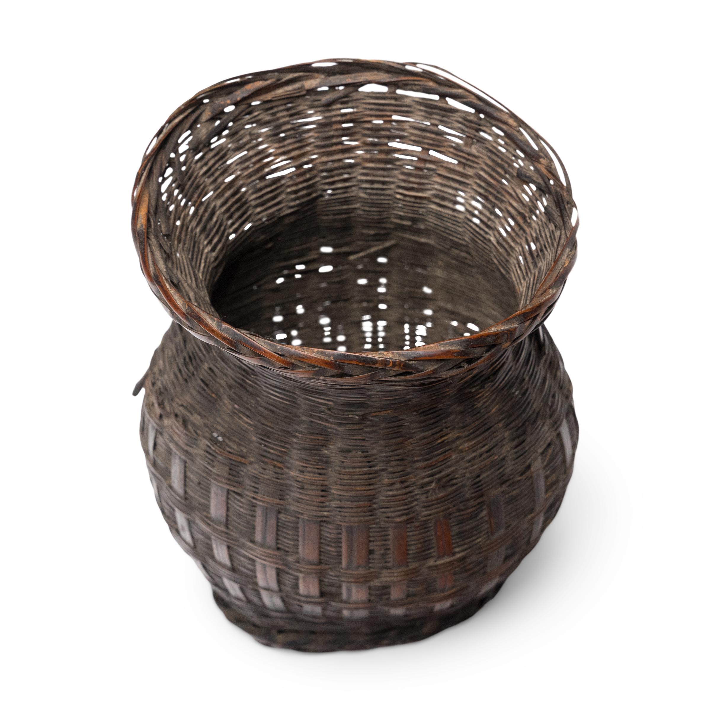 Rustico Piccolo cesto cinese da raccolta, anni '40 circa in vendita