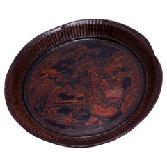 Piatto da portata cinese dorato, 1850 ca.