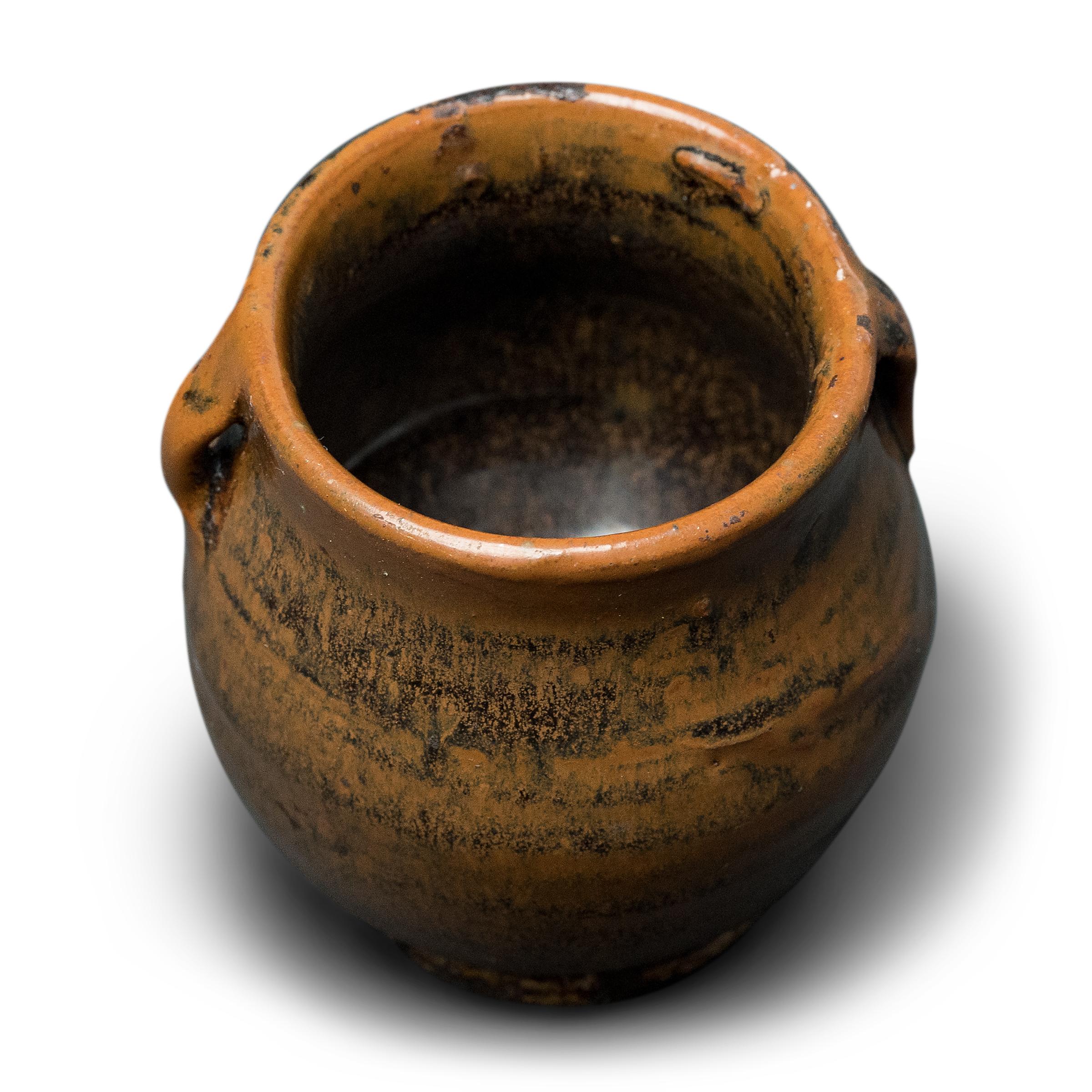 Qing Petite Chinese Glazed Apothecary Jar, c. 1900 For Sale