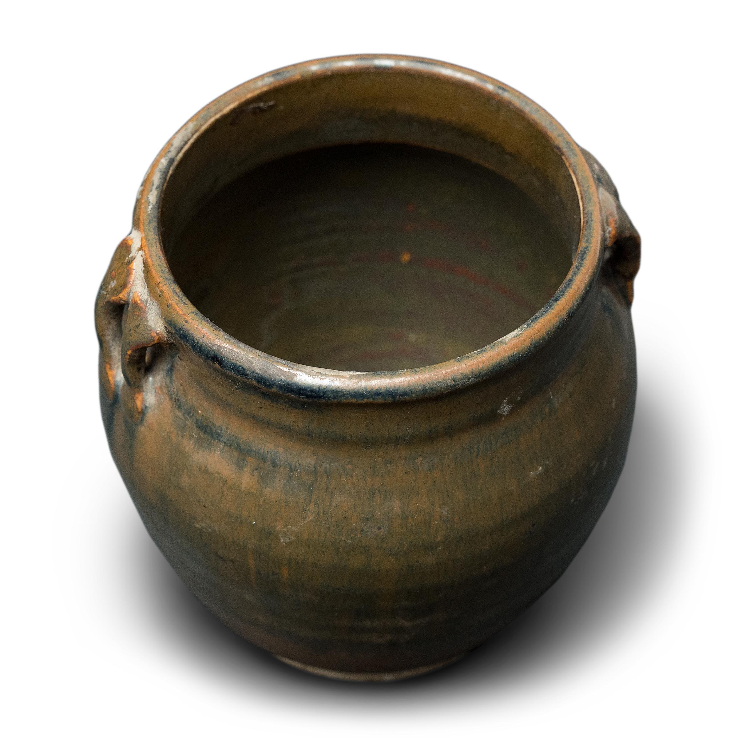 Qing Petite Chinese Glazed Apothecary Jar, c. 1900 For Sale