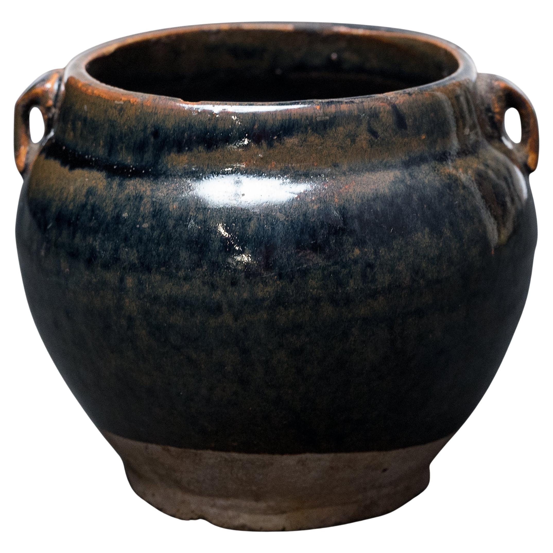 Piccolo vaso da farmacia cinese smaltato, 1900 ca.
