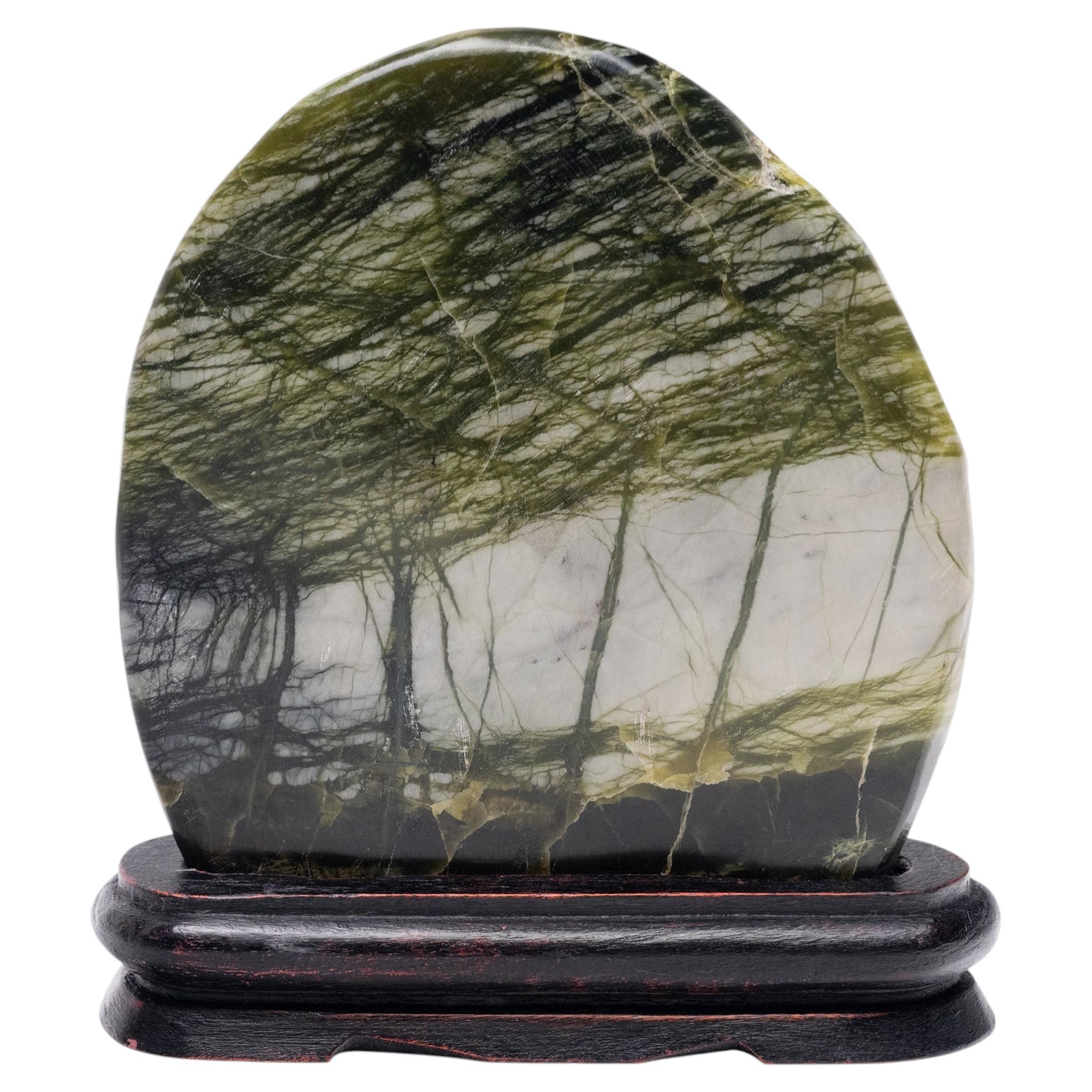 Petite Chinese Greenery Meditation Stone