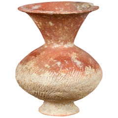 Petite Chinese Han Dynasty Two-Toned Terracotta Jug with Incised Accents