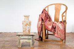 Petite Chinese Ming Dynasty Period Glazed Pedestal with Polychrome Finish