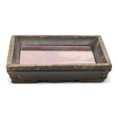 Antique Petite Chinese Tray with Rose Mirror, c. 1900