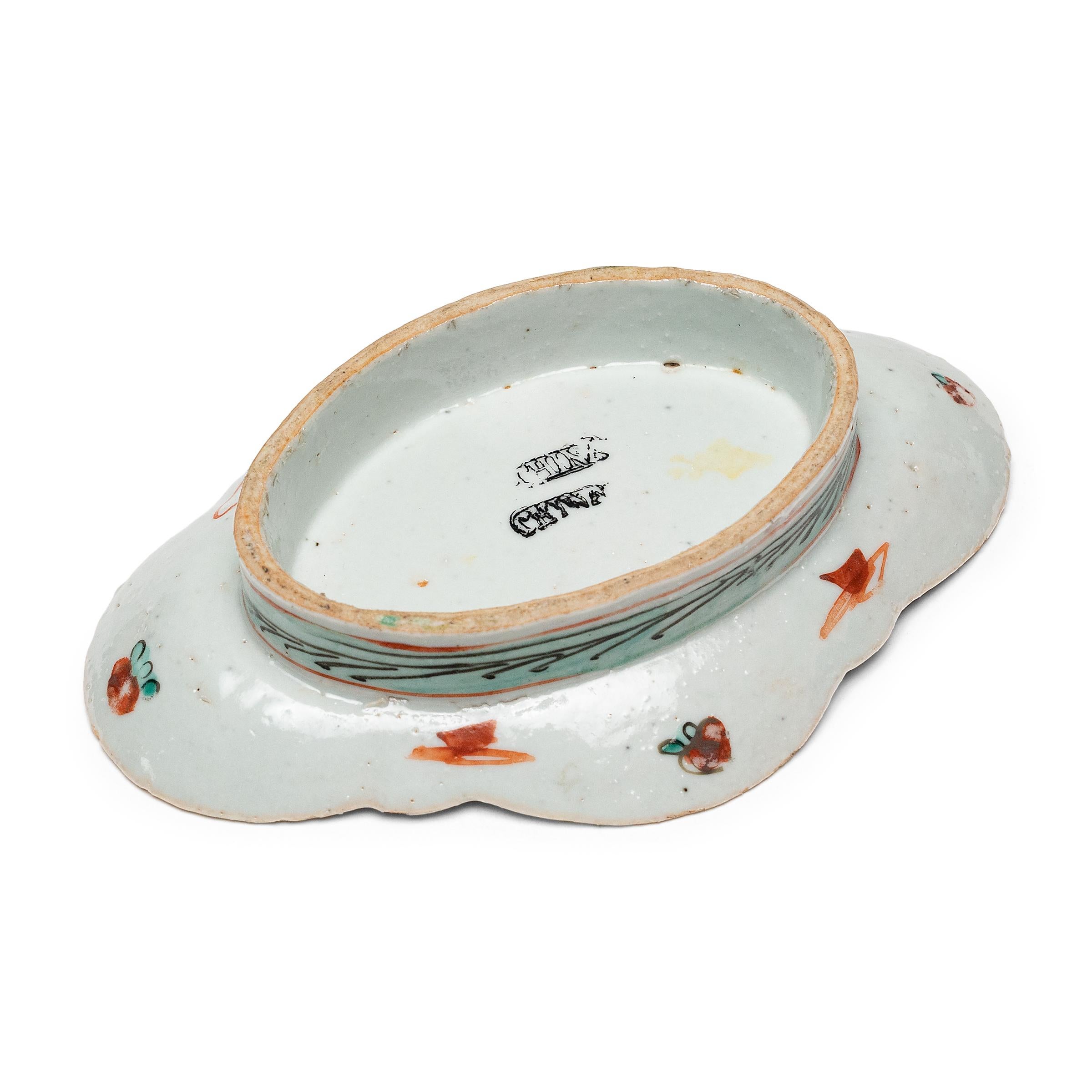 Émaillé Petit plat chinois à fleurs de pêcher, C.I.C., années 1930 en vente