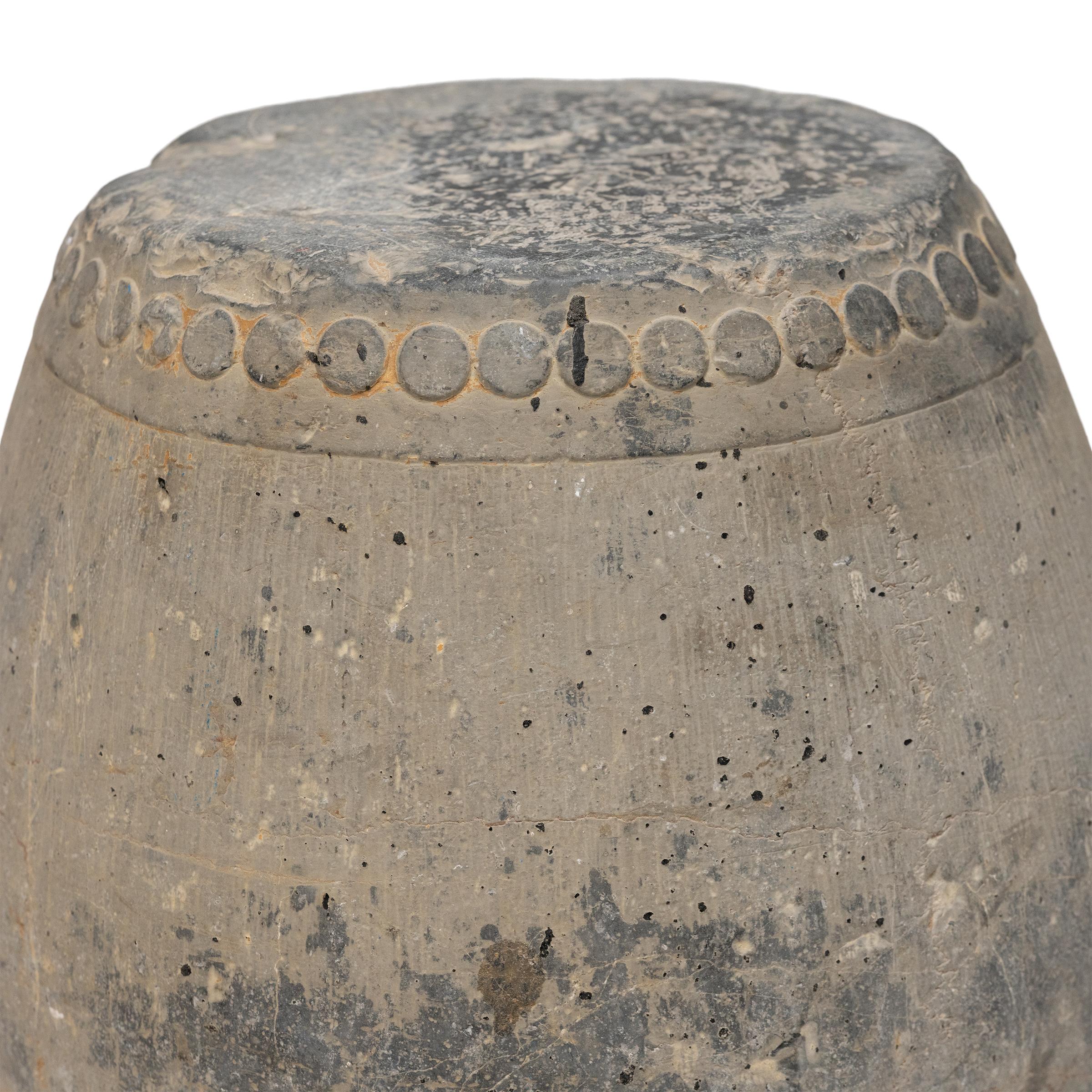 Pequeño tambor chino de piedra Tallado en venta