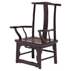 Antique Petite Chinese Tall Back Porch Chair, c. 1850