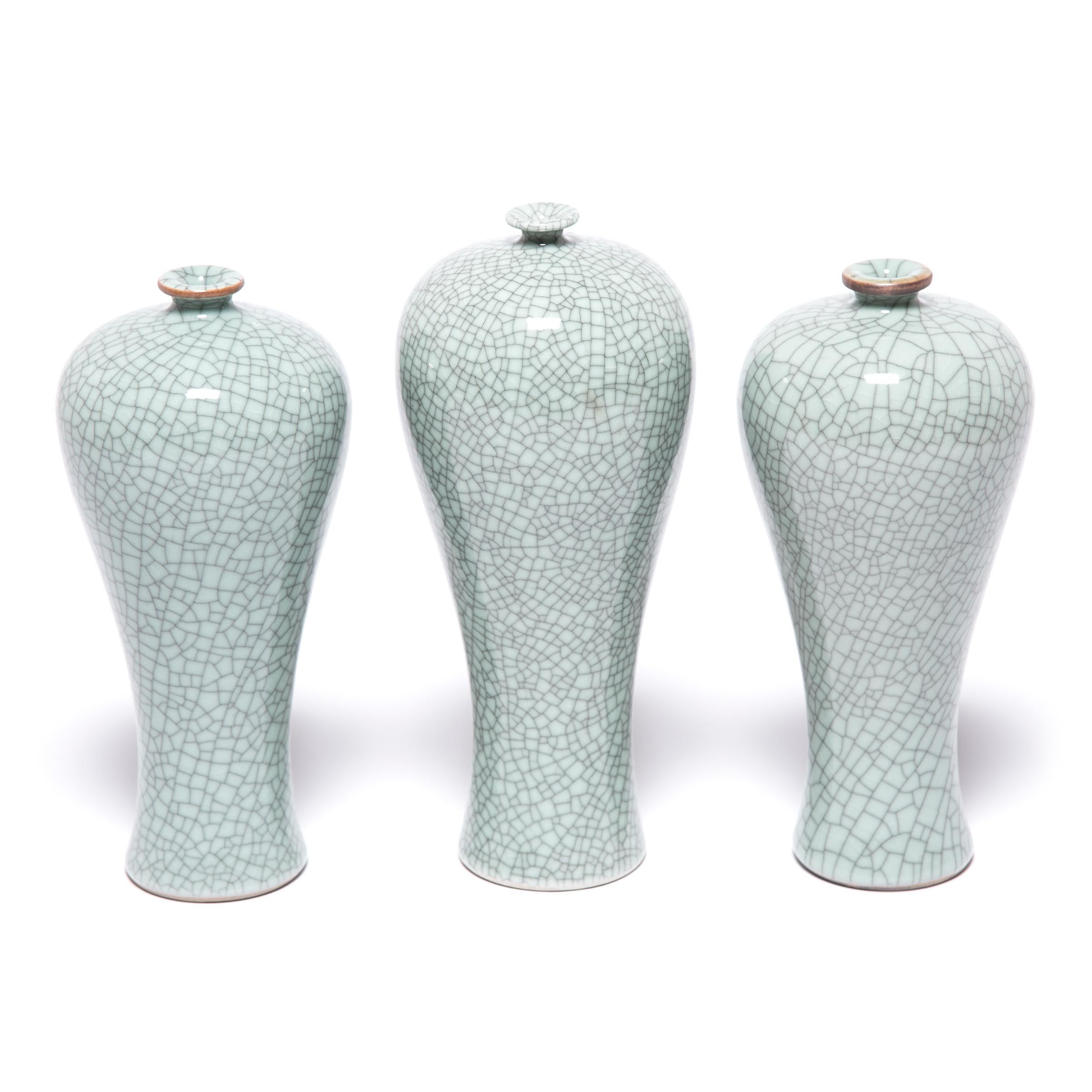 Ceramic Petite Chinese Tapered Crackle Vase